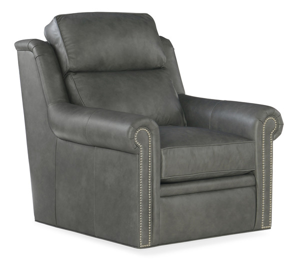 Bradington Young Recliners More, Raiden Black Leather Reclining Swivel Chair