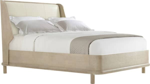 Repose Wooden Queen Bed with Upholstered Headboard