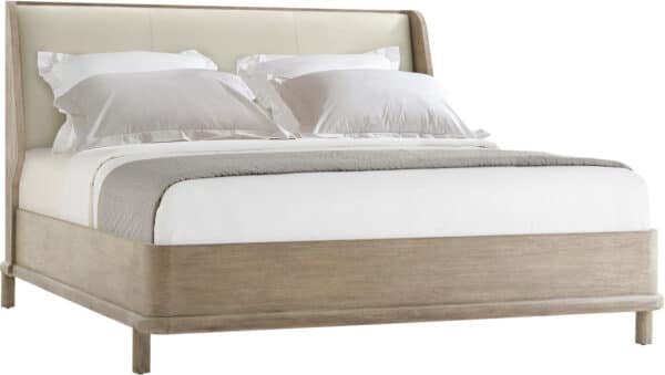 Repose Wooden King Bed with Upholstered Headboard
