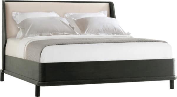 Repose Wooden King Bed with Upholstered Headboard