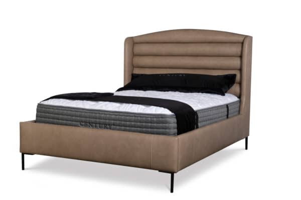 Fully Upholstered Queen Wing Bed with Low Headboard