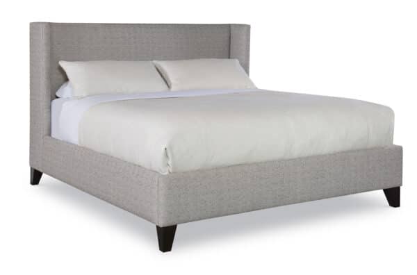 Fully Upholstered King Wing Bed with Low Headboard