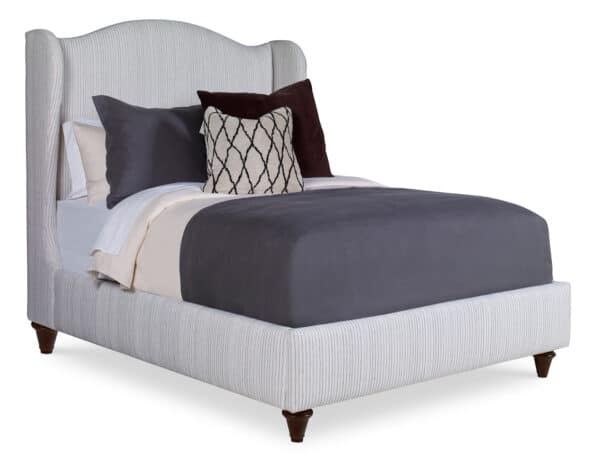 Fully Upholstered California King Wing Bed with Medium Headboard