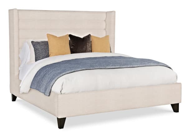 King Upholstered Wing Bed