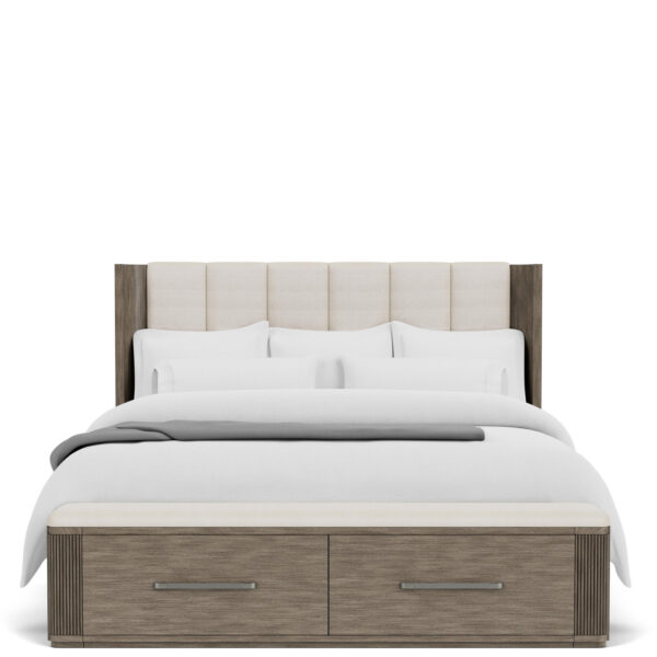 Sariel King Upholstered Shelter Headboard