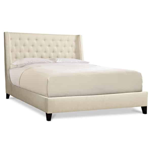 Maxime King Shelter Bed w/ Button Panel Headboard