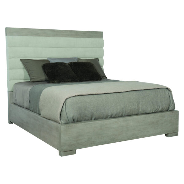 Linea Uph King Panel Bed w/ Wood Footboard & Rails