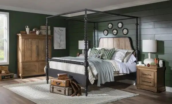 Vintage Market Bobbin Post Canopy Bed