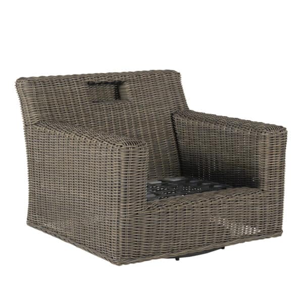 Rustic Woven Swivel Lounge