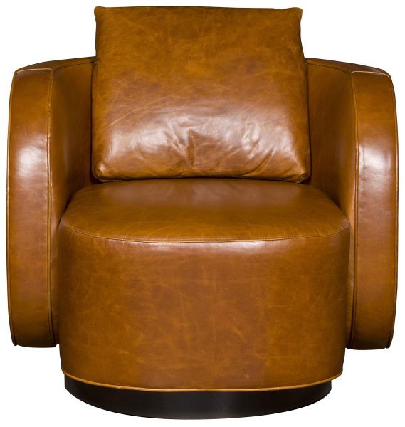 Compass Leather Swivel Chair