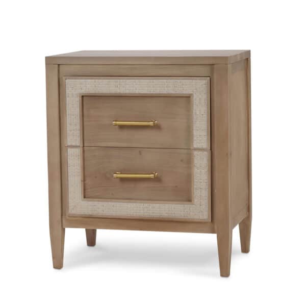 Belgravia Bedside Table with White Inset Rattan