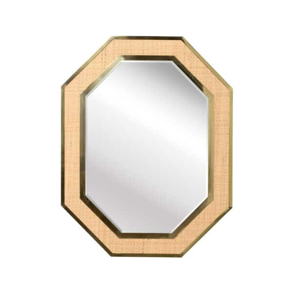 Dunbar Brass and Cane Mirror