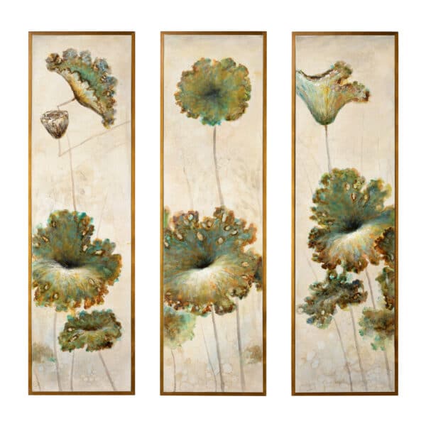 Lotus Blossom Wall Art, Set of 3