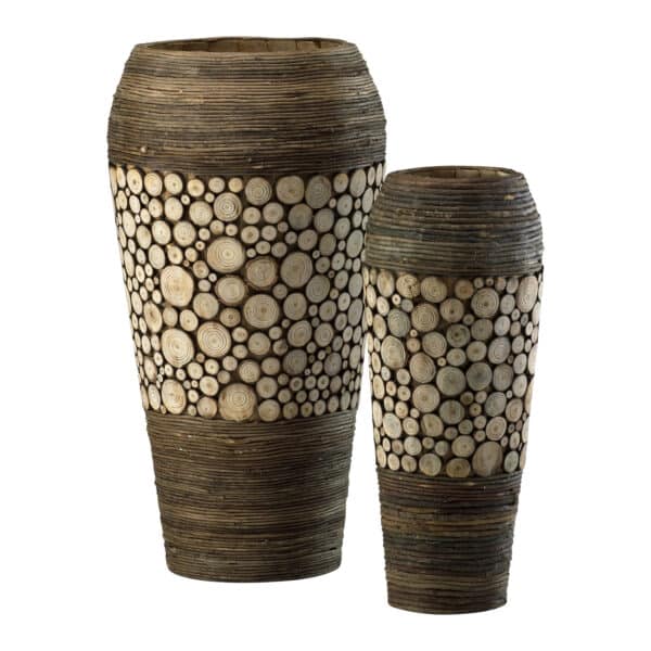 Wood Slice Oblong Vase