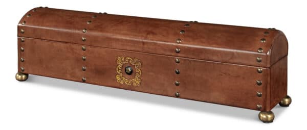Telescope Leather Box with Tacks