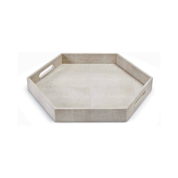 Ivory Grey Shagreen Hex Tray