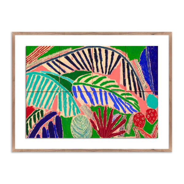 Leaves Wide Pink by Rosa Roberts, Large