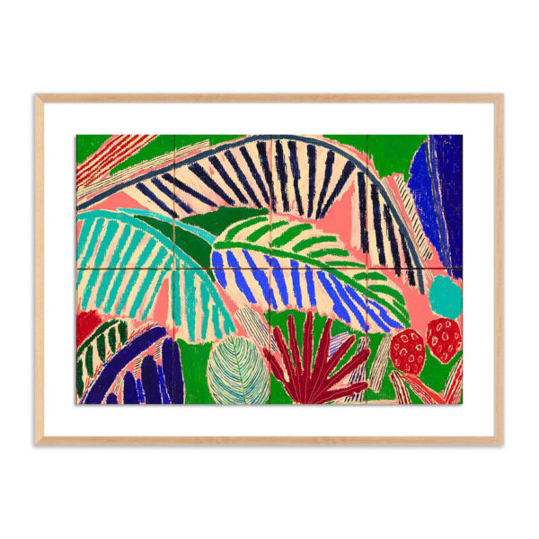 Leaves Wide Pink by Rosa Roberts, Large