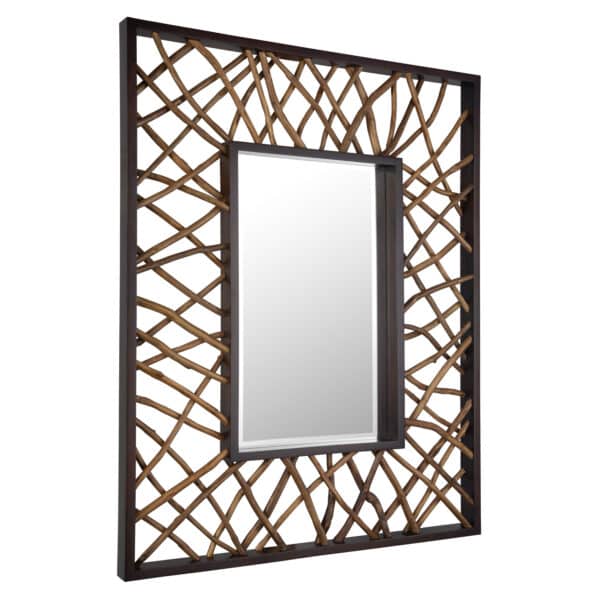 Teak Maze Rectangle Mirror