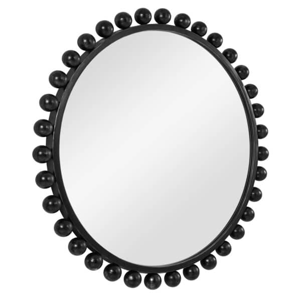 Cyra Round Mirror - Black