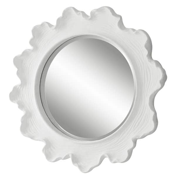 Sea Coral Mirror - Round, White