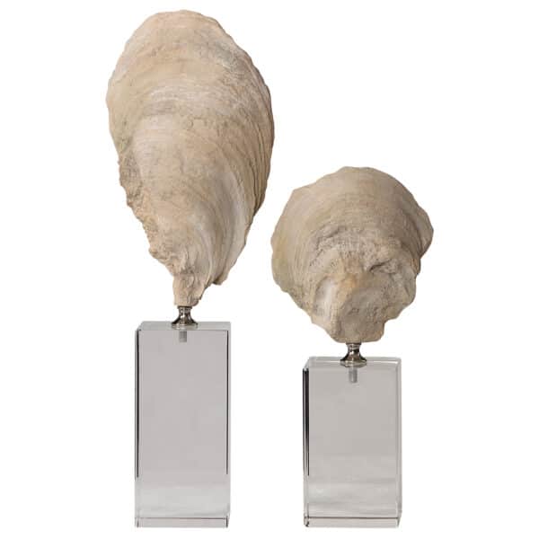 Oyster Shell Sculptures, Set of 2