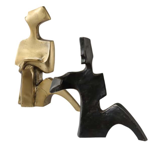 Affection Bronze Gold Sculpture, Set of 2
