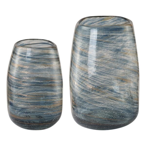 Aurora Swirl Glass Vases, Set of 2