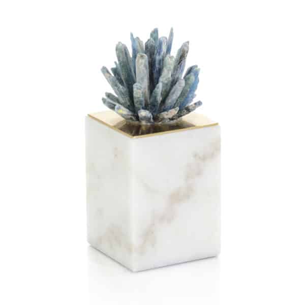 Cyanite Starburst on Marble Sculpture I