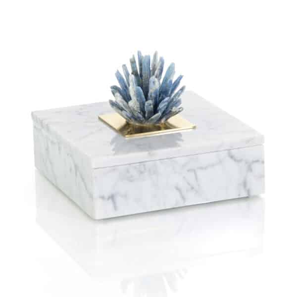 Cyanite Starburst and Marble Box