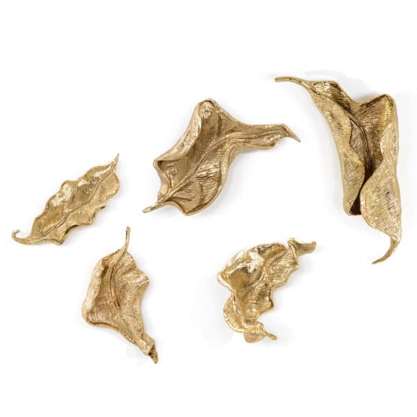 Curling Leaves Wall Sculpture, Set of 5