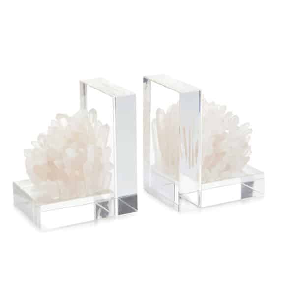 Quartz Crystal Bookends, Set of 2
