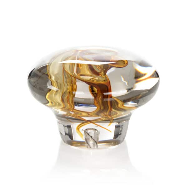 Amber and Clear Hand Blown Glass Bowl