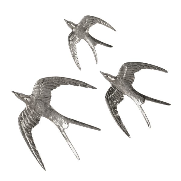 Nickel Birds in Flight, Set of 3