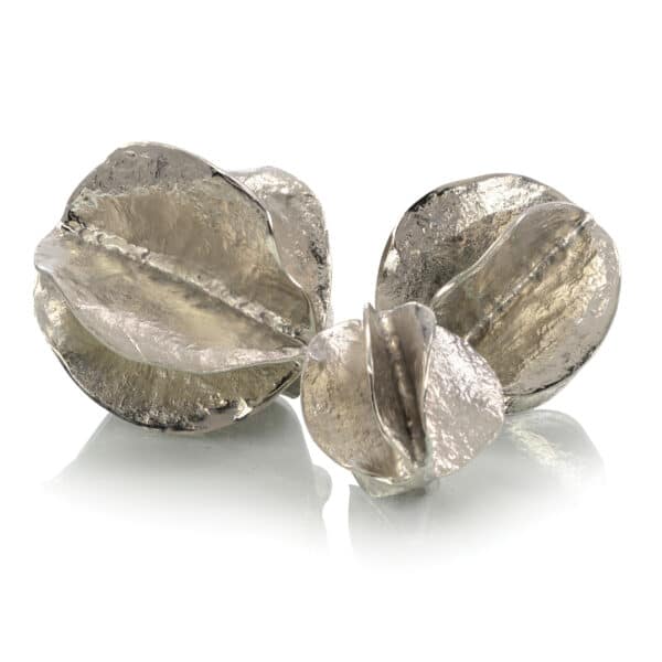 Nickel Spheres of Flowing Waves, Set of 3