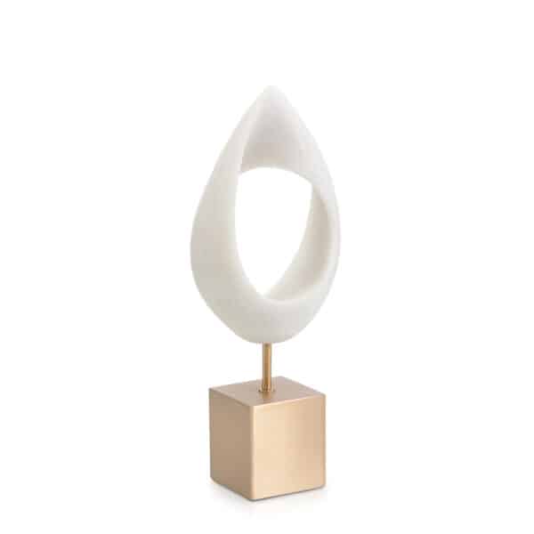 Hollow Droplet Sculpture on Brass Base