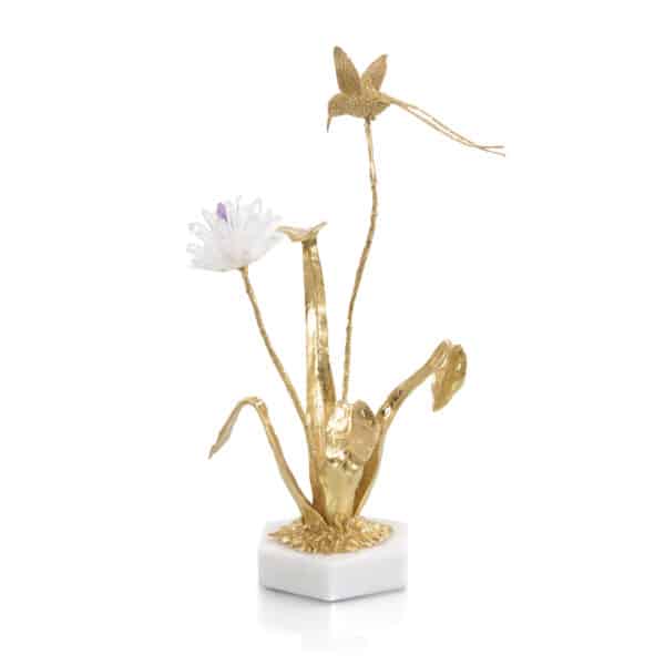Flower and Hummingbird Sculpture