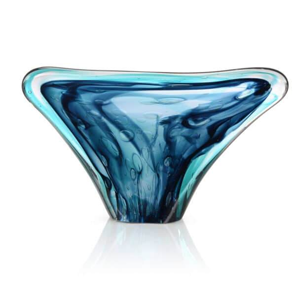 Sapphire Blue & Turquoise Hand Blown Glass Sculpture