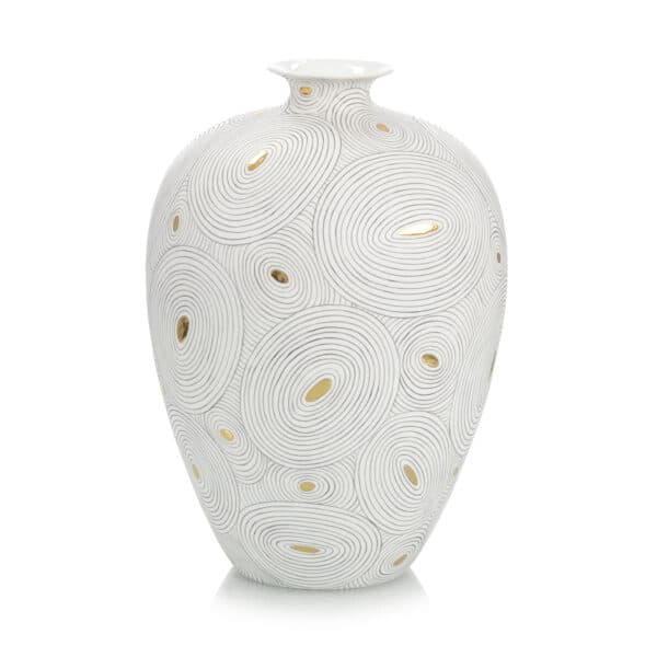 White Porcelain Vase with Gold II