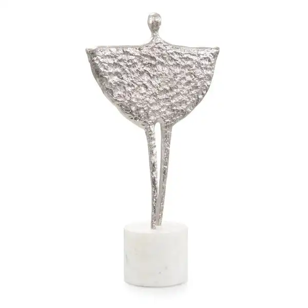 Playful Silhouette Sculpture on Marble Base