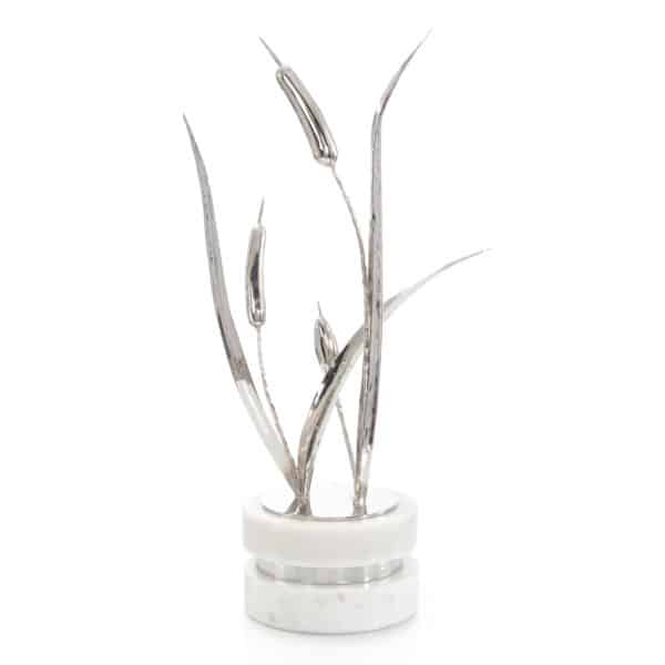 Cattails Large Sculpture on Marble Base