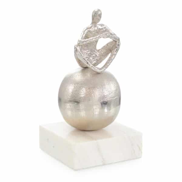 Meditation Sculpture on Marble Base