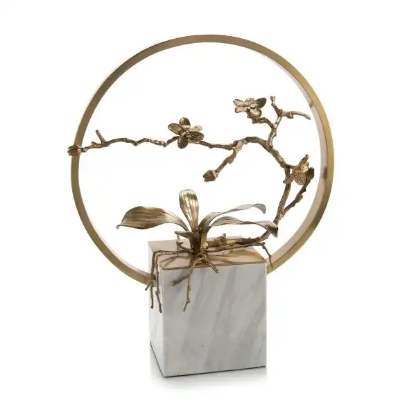 Antique Brass Table Top Orchid