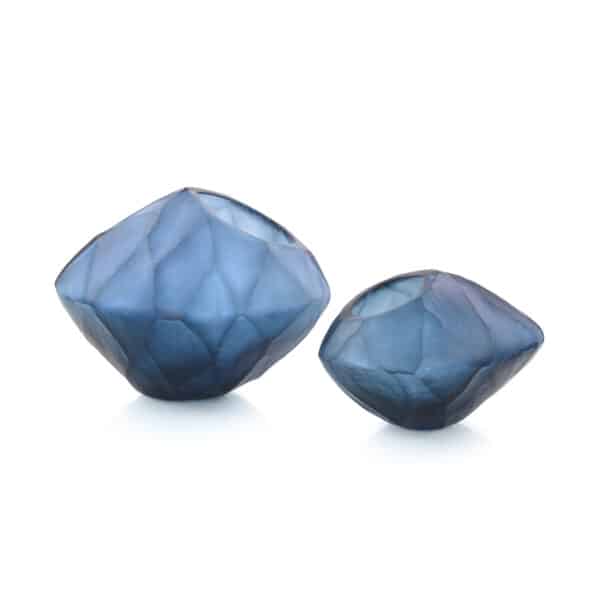 Asymmetrical Azure Bowls, Set of 2