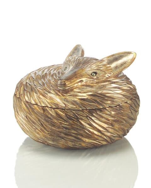 Antiqued Silver Leaf Fox Box