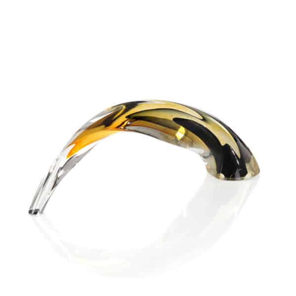 Hand Blown Black and Amber Arch Sculpture II