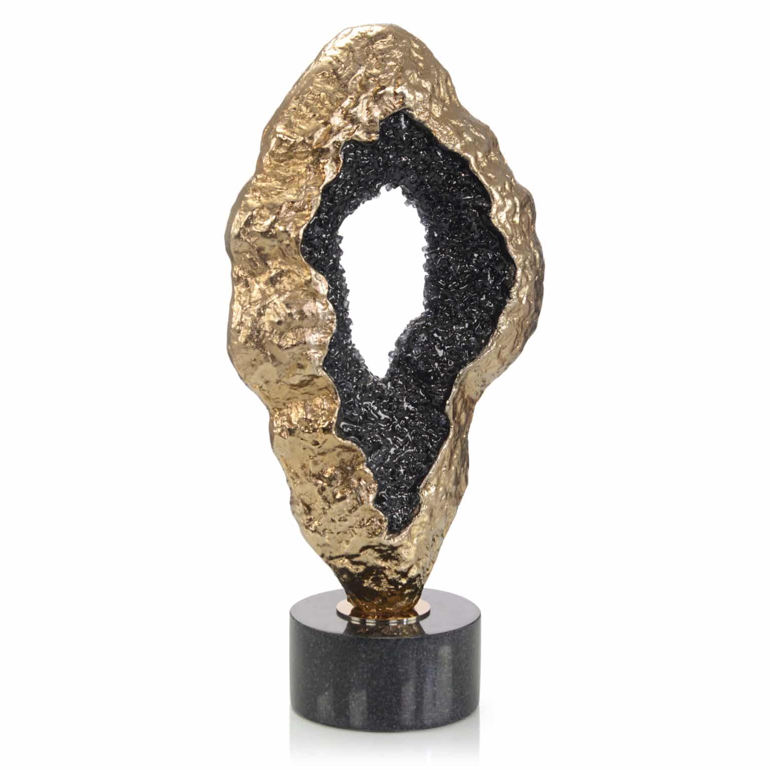 Geode Statue Fluctuating Black Geode Sculpture by John Richard Collection