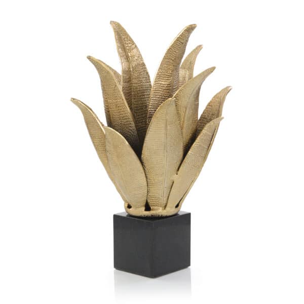 Hand Crafted Brass Leaves Sculpture