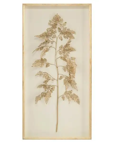 Golden Frond on Ivory Art