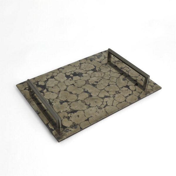 Pyrite Tray with Satin Brass Handles